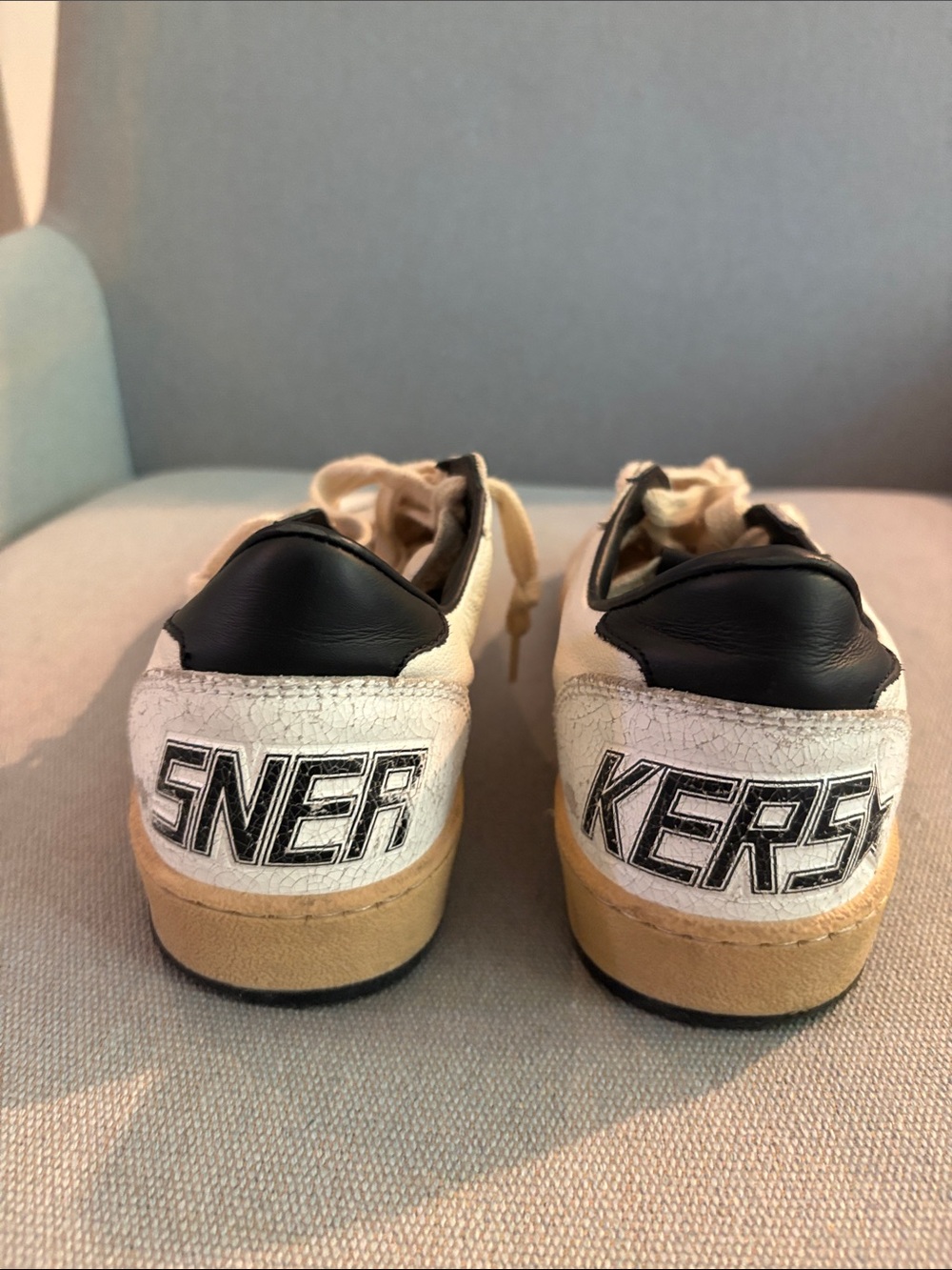Golden Goose Women Cream and Black Star Sneakers - Picture 5 of 10